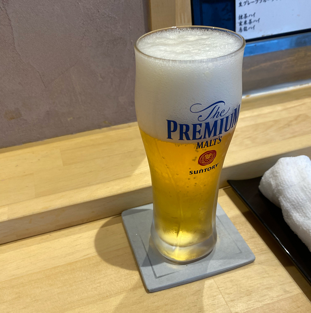 鮨居酒屋しゅんのビール