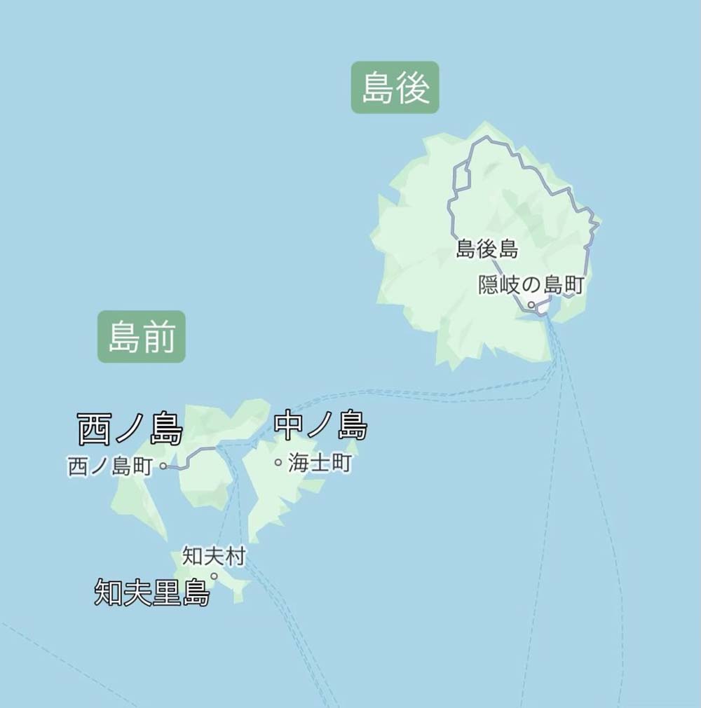 隠岐島の地図