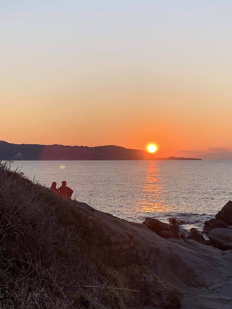 沖ノ島の夕陽