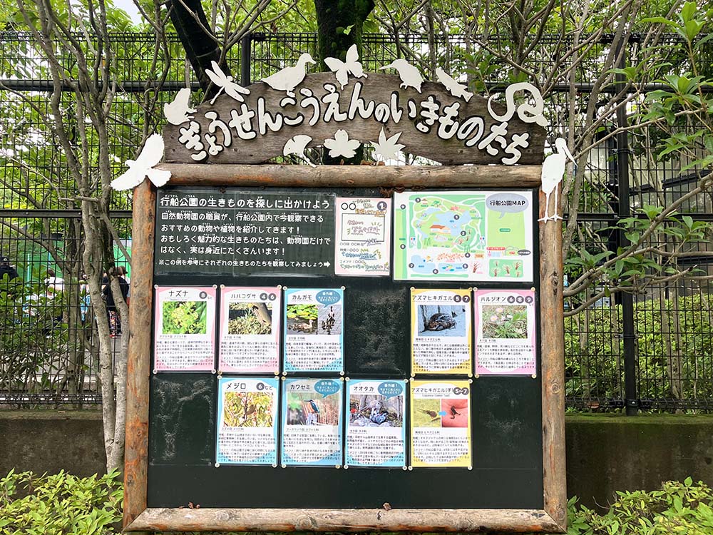 「行船公園」の水生池の掲示板